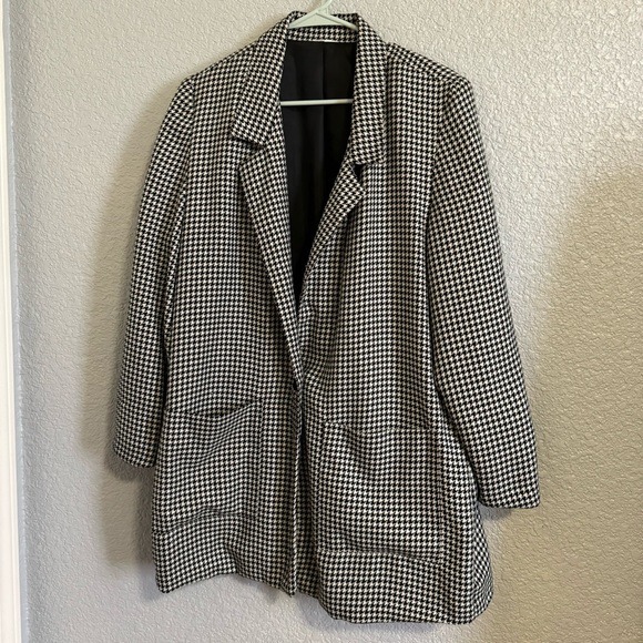 90’s Longline Houndstooth Blazer - Picture 2 of 5